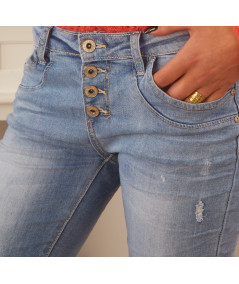 light jeans with button closure