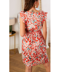 red floral print dress